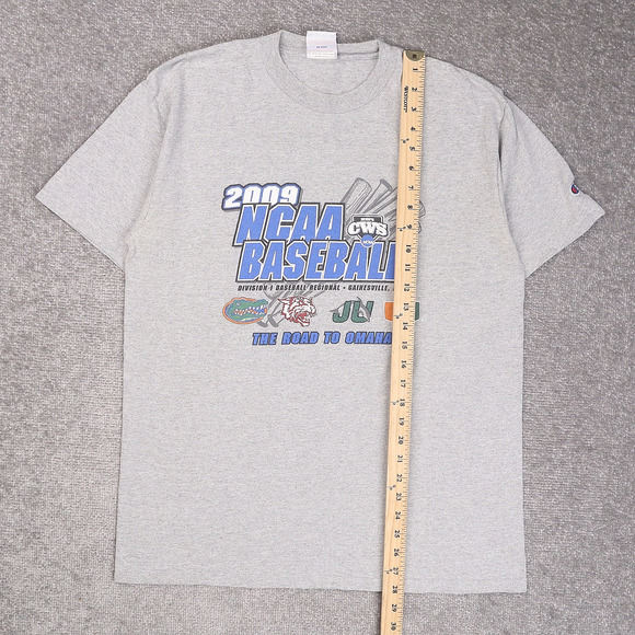 2009 NCAA Baseball USA Sports Large Gray Short Sleeve T-Shirt - Picture 3 of 9